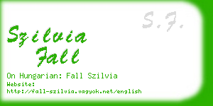 szilvia fall business card